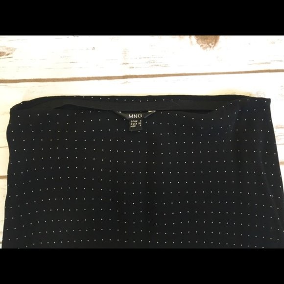 Black and white polka dot ruffle hem chiffon skirt - Picture 6 of 7